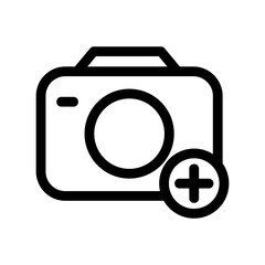 camera add icon or logo isolated sign symbol vector illustration - high quality black style vector icons
