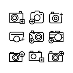 camera add icon or logo isolated sign symbol vector illustration - high quality black style vector icons
