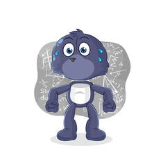 seal thinking hard vector. cartoon character