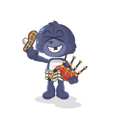 seal scottish with bagpipes vector. cartoon character