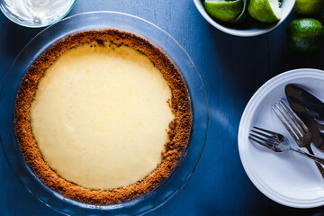 Key Lime Pie photographed overhead