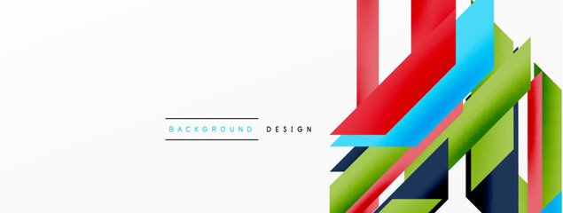 Minimal geometric abstract background. Dynamic 3d lines composition. Trendy techno business template for wallpaper, banner, background or landing