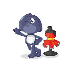 seal fashion designer vector. cartoon character