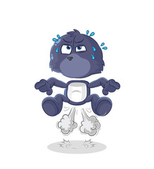 seal fart jumping illustration. character vector