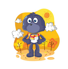 seal in the autumn. cartoon mascot vector