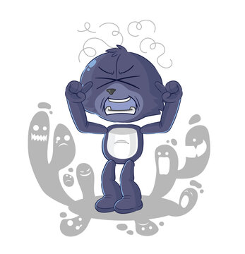 recommend clip art: depressed seal character. cartoon vector