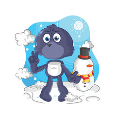 seal in cold winter character. cartoon mascot vector