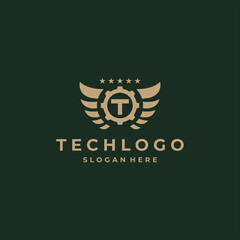 Naklejka premium tech logo design