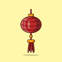 Vector flat round chinese new year lantern