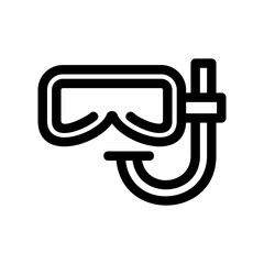 snorkeling mask icon or logo isolated sign symbol vector illustration - high quality black style vector icons
