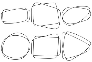 Frame border hand drawn simple design. Frame decorative elements. Line frame hand drawn.