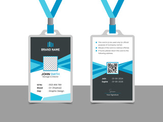 Abstract id cards design template with mockup
