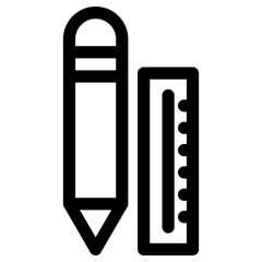 pencil and ruler icon or logo isolated sign symbol vector illustration - high quality black style vector icons
