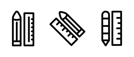 pencil and ruler icon or logo isolated sign symbol vector illustration - high quality black style vector icons
