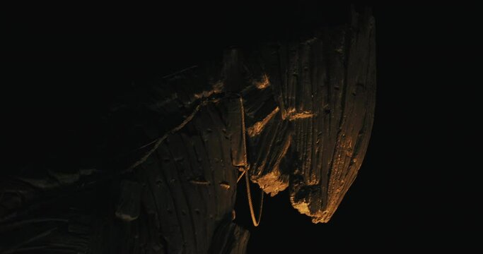 Close up view of Trojan horse in Canakkale. 4K Footage in Turkey