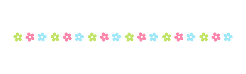 Cute Spring Floral Divider Borders. Springtime and Easter flower separators design elements.