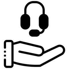 hand supporting headphone icon