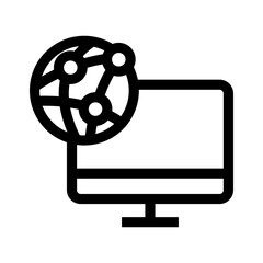 Obraz premium global network icon or logo isolated sign symbol vector illustration - high quality black style vector icons 