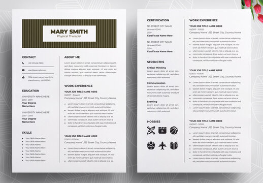 Physical Therapist Resume Design Template