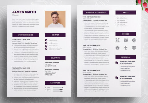 Physician Resume Design Template