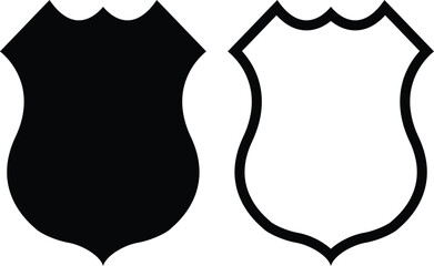 Police badge shape vector illustration. Law enforcement badge template.