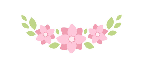 Cute floral divider border line illustration