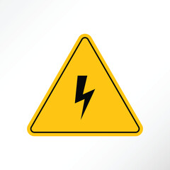 Minimalist vector of electrical hazard sign.