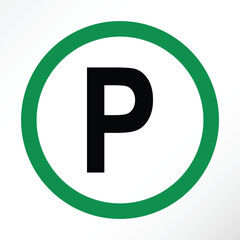 Minimalist vector of parking road sign.