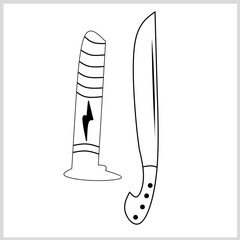 Golok, Iconic Traditional Weapon from Jakarta, Indonesia. Vector Illustration