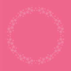 素材_フレーム_桜をモチーフにした春の飾り枠。シンプルで高級感のある囲みのデザイン。テキスト無し
