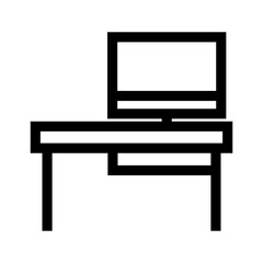 office desk icon or logo isolated sign symbol vector illustration - high quality black style vector icons
