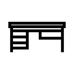 office desk icon or logo isolated sign symbol vector illustration - high quality black style vector icons
