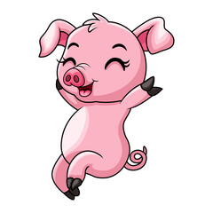 Cartoon little pig a dancing - 575517377