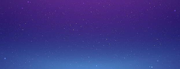 Fototapeta na wymiar Night starry sky, blue shining space. Abstract background with stars, cosmos. illustration for banner, brochure, web design