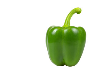 Green bell pepper isolated on transparent background png file