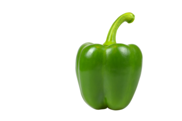Green bell pepper isolated on transparent background png file