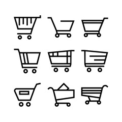 shopping cart icon or logo isolated sign symbol vector illustration - high quality black style vector icons

