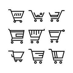 shopping cart icon or logo isolated sign symbol vector illustration - high quality black style vector icons
