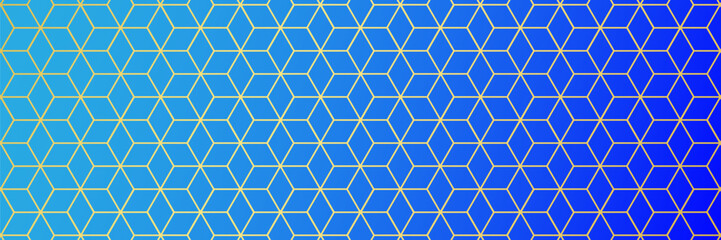 Stylish hexagonal line pattern blue background