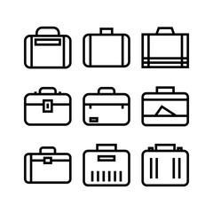 suitcase icon or logo isolated sign symbol vector illustration - high quality black style vector icons
