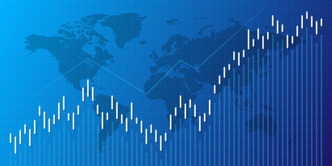 stock market, economic graph with diagrams, business and financial concepts and reports, abstract blue technology communication concept vector background