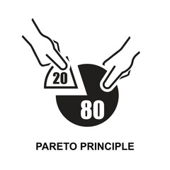 Pareto principle icon isolated on background vector illustration. - obrazy, fototapety, plakaty