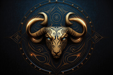 Zodiac Taurus bull symbol
