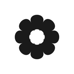 Flower Icon silhouette in trendy flat style isolated on white background. Spring symbol for your website design, logo, app, UI. Vector illustration.