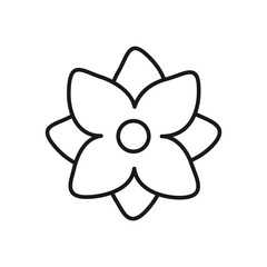 Flower Icon in trendy flat style isolated on white background. Spring symbol for your website design, logo, app, UI. Outline Vector illustration.