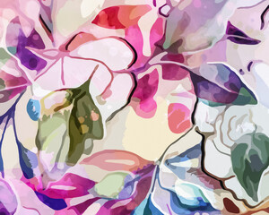 Rainbow Garden - Abstract Botanical Art 