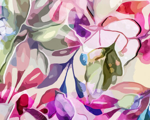 Rainbow Garden - Abstract Botanical Art 