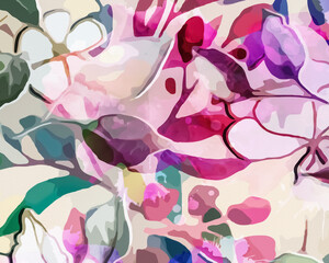 Rainbow Garden - Abstract Botanical Art 