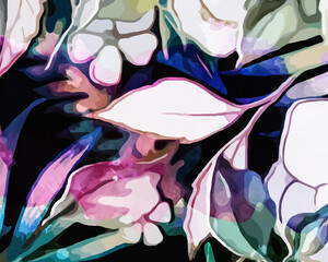 Rainbow Garden - Abstract Botanical Art 