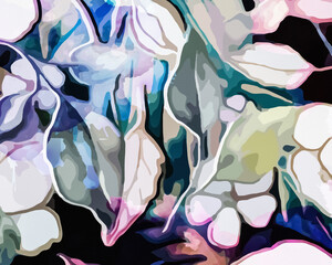 Rainbow Garden - Abstract Botanical Art 